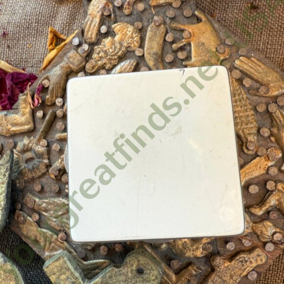 Antique SIlver Guilloche Enamel Compact - Picture 5 of 8